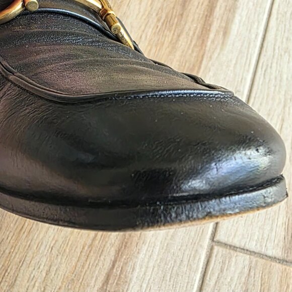 Men\'s Salvatore Ferragamo lavorazione D Leather Black Loafer Size 9D